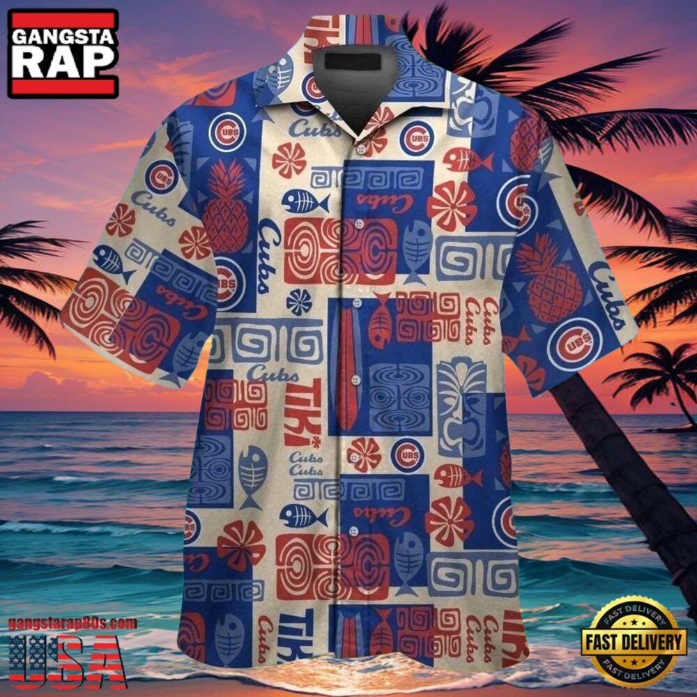 MLB Island Play Ball Cubs Patterned Hawaiian Chicago Cubs Shirt MLB Island Play Ball Cubs Patterned Hawaiian Chicago Cubs Shirt
