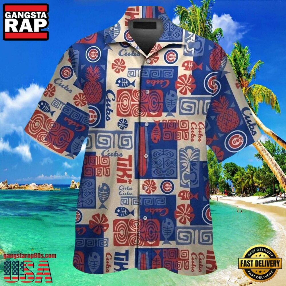 MLB Island Play Ball Cubs Patterned Hawaiian Chicago Cubs Shirt MLB Island Play Ball Cubs Patterned Hawaiian Chicago Cubs Shirt