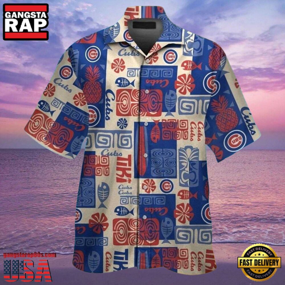 MLB Island Play Ball Cubs Patterned Hawaiian Chicago Cubs Shirt MLB Island Play Ball Cubs Patterned Hawaiian Chicago Cubs Shirt