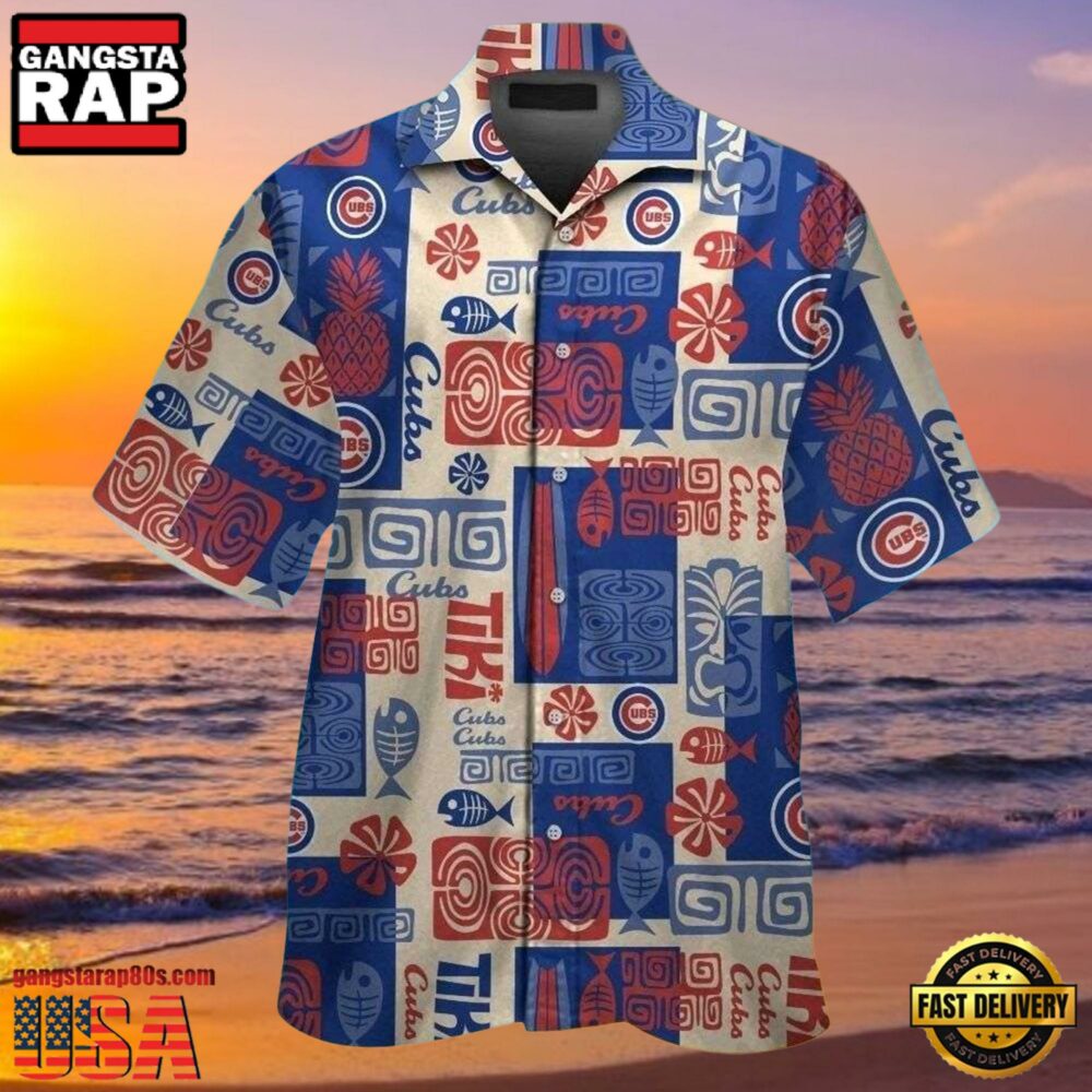 MLB Island Play Ball Cubs Patterned Hawaiian Chicago Cubs Shirt MLB Island Play Ball Cubs Patterned Hawaiian Chicago Cubs Shirt