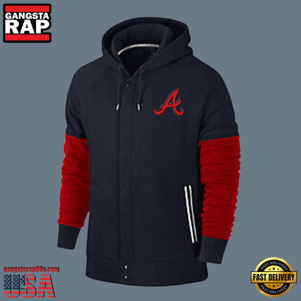 MLB Jersey Atlanta Braves Zip UP Hoodie Black