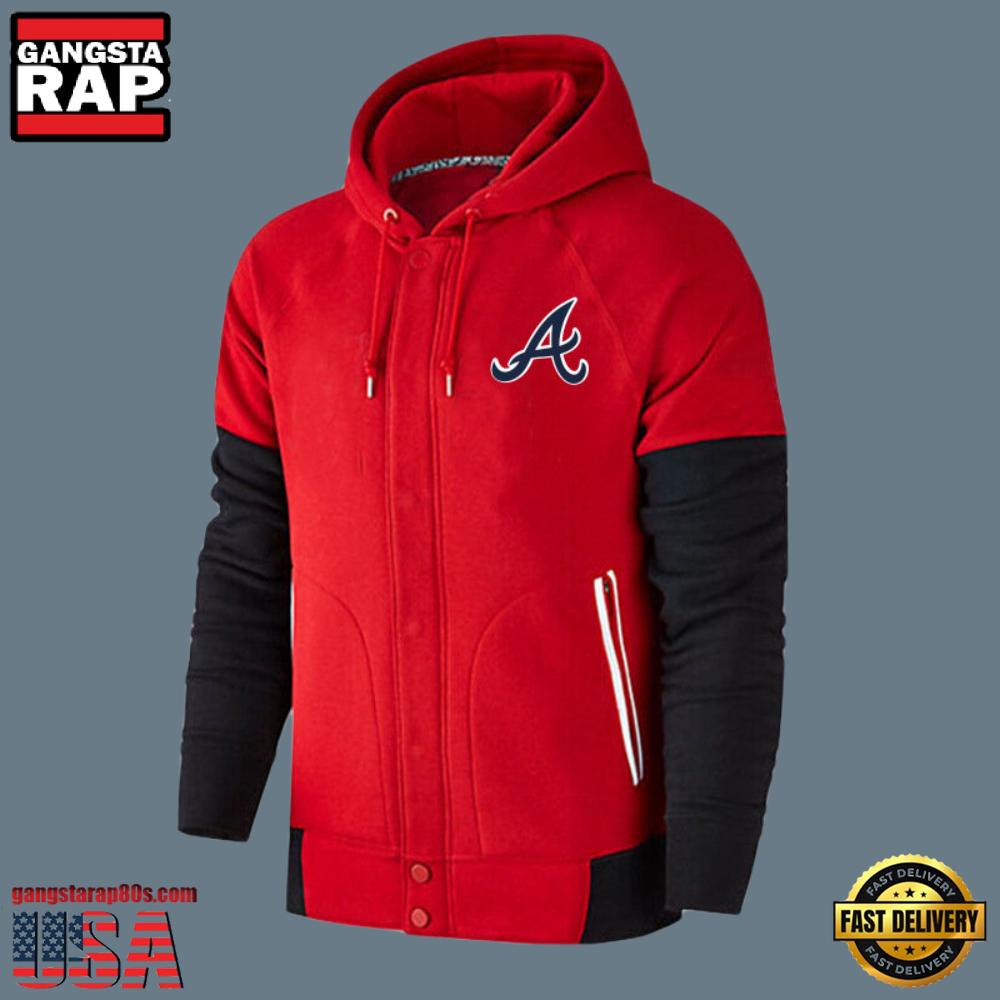 MLB Jersey Atlanta Braves Zip UP Hoodie Red