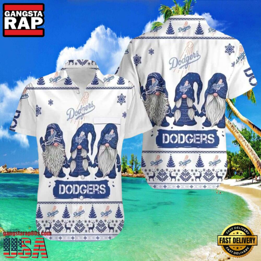 MLB LA Dodgers Nordic Gnomes Aloha Shirt Festive Winter Spirit MLB LA Dodgers Nordic Gnomes Aloha Shirt Festive Winter Spirit
