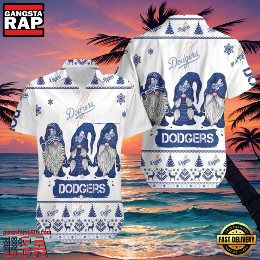 MLB LA Dodgers Nordic Gnomes Aloha Shirt Festive Winter Spirit MLB LA Dodgers Nordic Gnomes Aloha Shirt Festive Winter Spirit