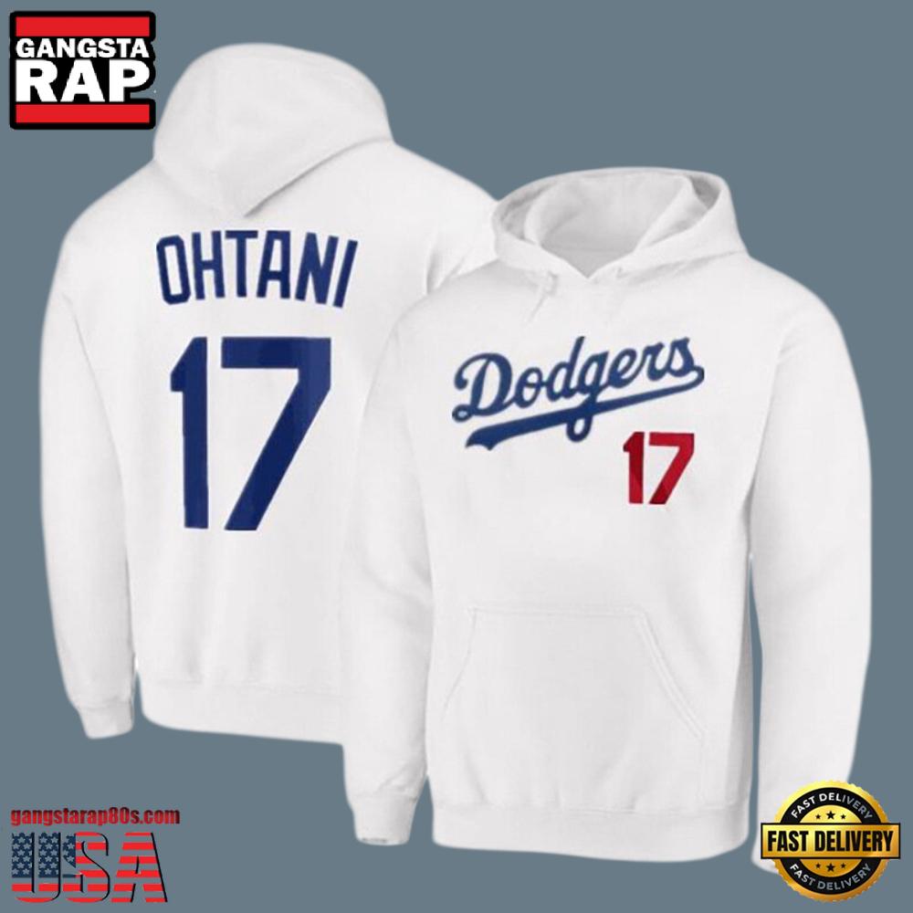 MLB Los Angeles Dodgers Ohtani Pullover Hoodie White