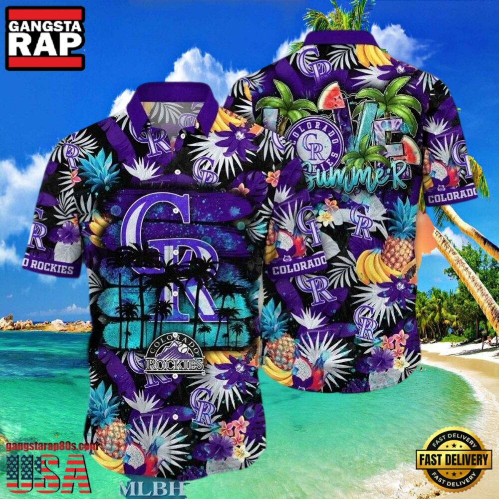 MLB Love Summer - Rockies Tropical Fruit And Palm Style Hot Trending Summer Hawaiian Shirt MLB Love Summer - Rockies Tropical Fruit And Palm Style Hot Trending Summer Hawaiian Shirt