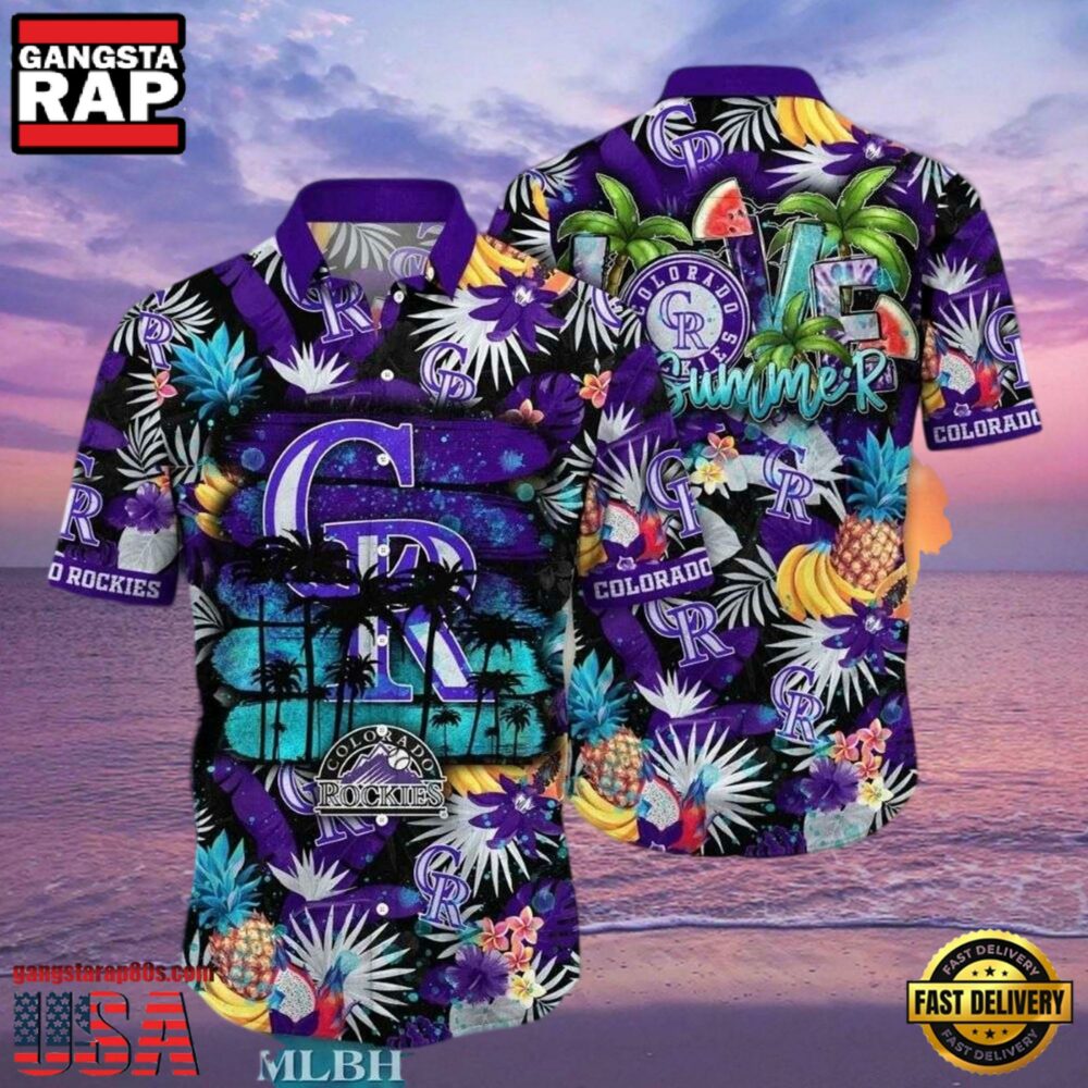 MLB Love Summer - Rockies Tropical Fruit And Palm Style Hot Trending Summer Hawaiian Shirt
