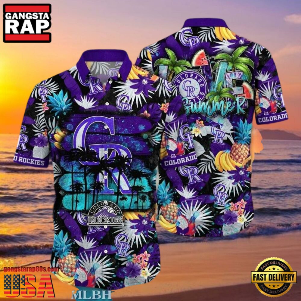 MLB Love Summer - Rockies Tropical Fruit And Palm Style Hot Trending Summer Hawaiian Shirt