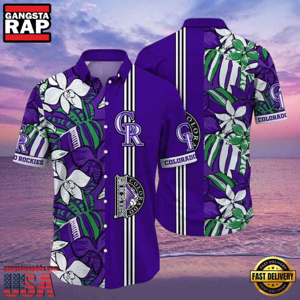 MLB Lush Rockies Orchid Oasis Tropical Style Hot Trending Summer Hawaiian Shirt
