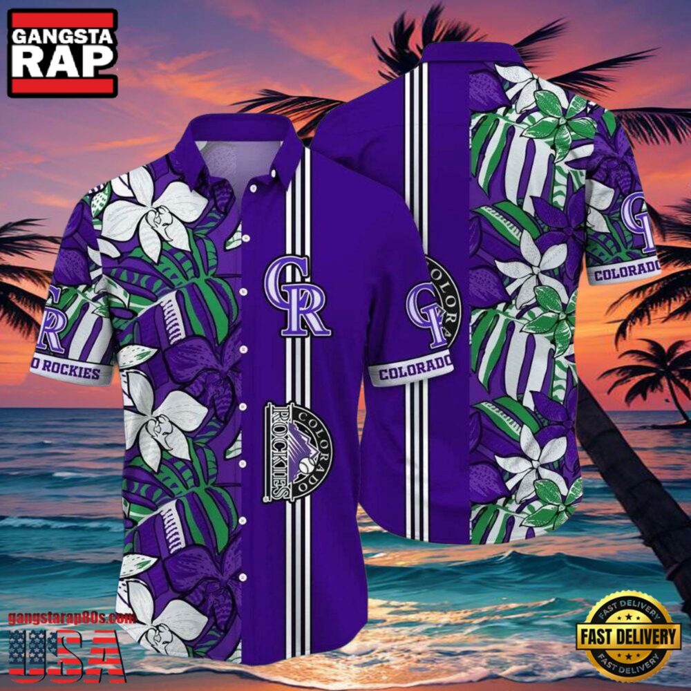 MLB Lush Rockies Orchid Oasis Tropical Style Hot Trending Summer Hawaiian Shirt MLB Lush Rockies Orchid Oasis Tropical Style Hot Trending Summer Hawaiian Shirt