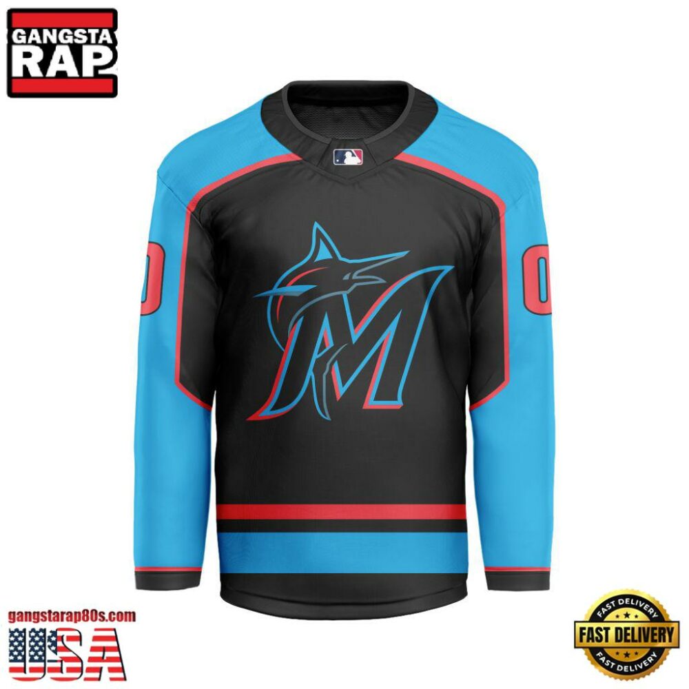 MLB Miami Marlins Special Hockey Jersey Design Concept