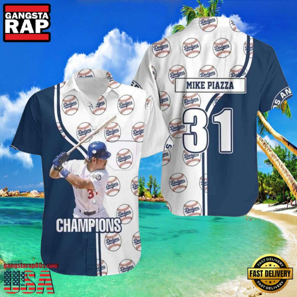 MLB Mike Piazza Dodgers Champions Jersey Style Hot Trending Summer Hawaiian Shirt Legacy Edition MLB Mike Piazza Dodgers Champions Jersey Style Hot Trending Summer Hawaiian Shirt Legacy Edition