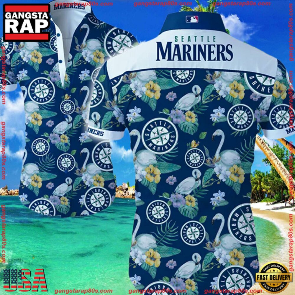 MLB Seattle Mariners Aloha Hawaiian Shirt Summer Button Up MLB Seattle Mariners Aloha Hawaiian Shirt Summer Button Up
