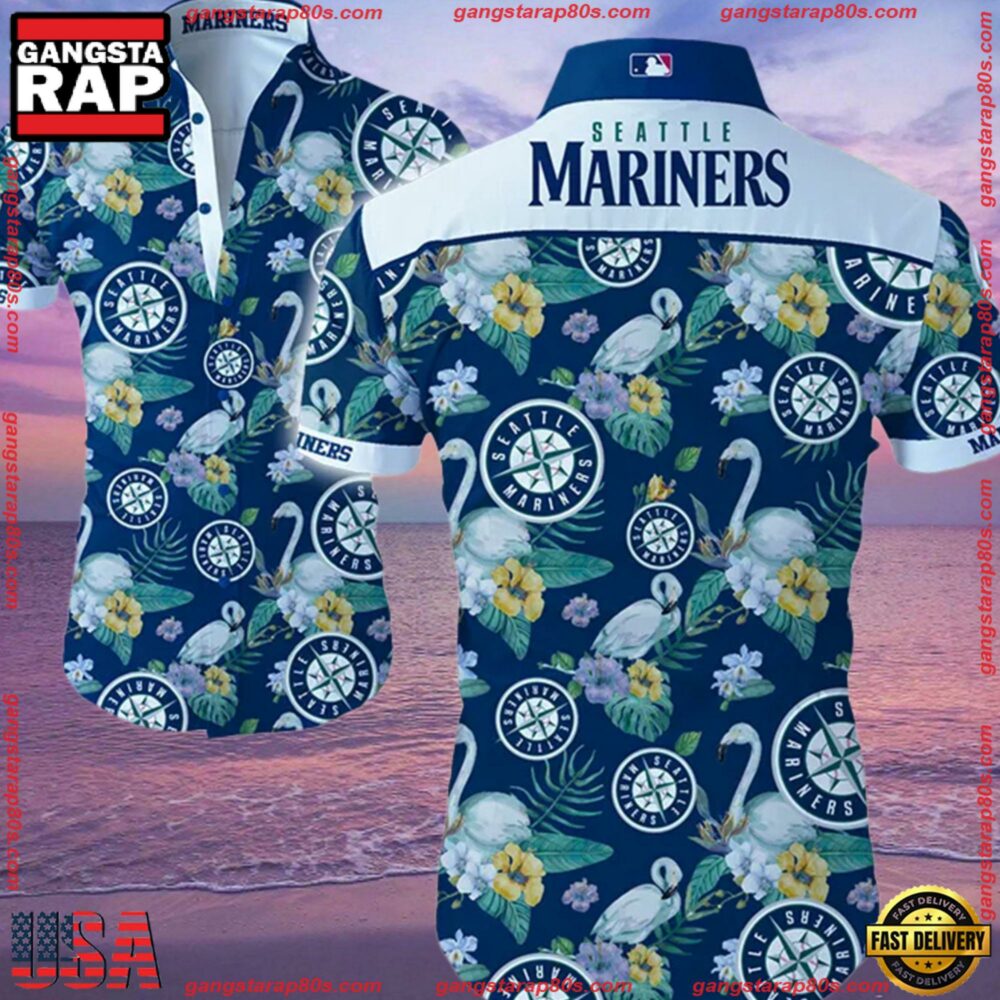 MLB Seattle Mariners Aloha Hawaiian Shirt Summer Button Up MLB Seattle Mariners Aloha Hawaiian Shirt Summer Button Up