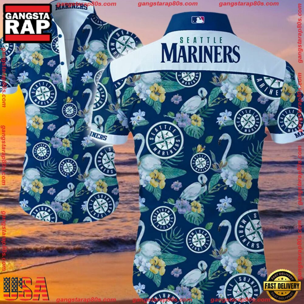 MLB Seattle Mariners Aloha Hawaiian Shirt Summer Button Up MLB Seattle Mariners Aloha Hawaiian Shirt Summer Button Up