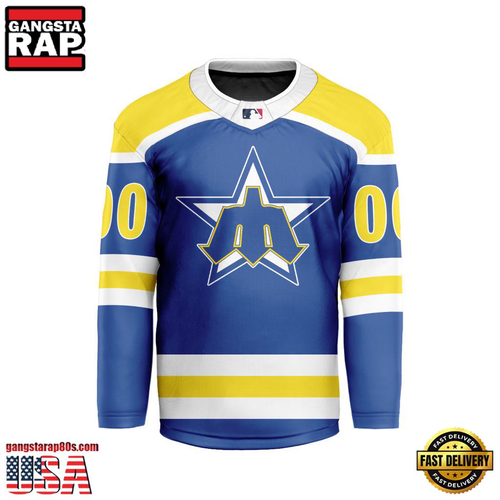 MLB Custom Seattle Mariners Special Hockey Jersey Shirt MLB Custom Seattle Mariners Special Hockey Jersey Shirt