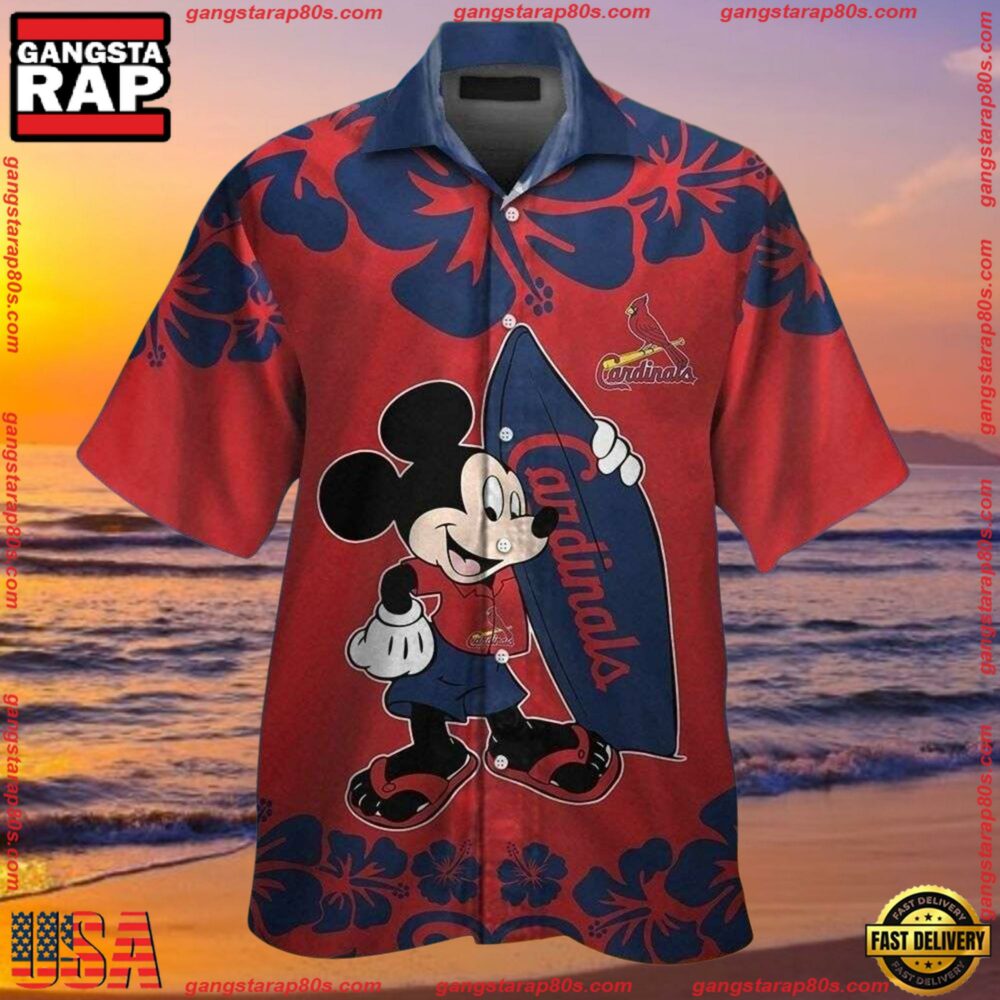 MLB St. Louis Cardinals Mickey Mouse Aloha Shirt MLB St. Louis Cardinals Mickey Mouse Aloha Shirt