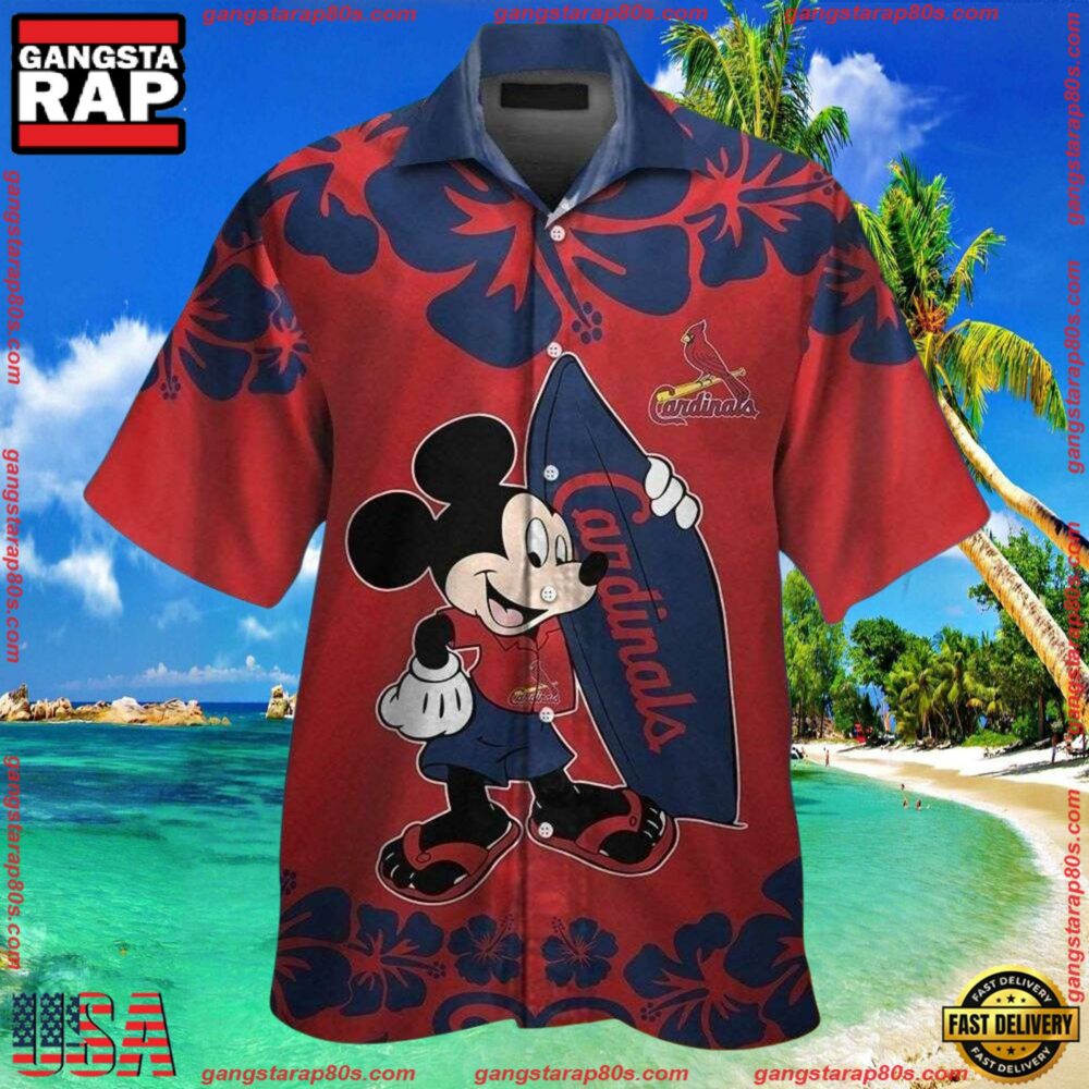 MLB St. Louis Cardinals Mickey Mouse Aloha Shirt MLB St. Louis Cardinals Mickey Mouse Aloha Shirt