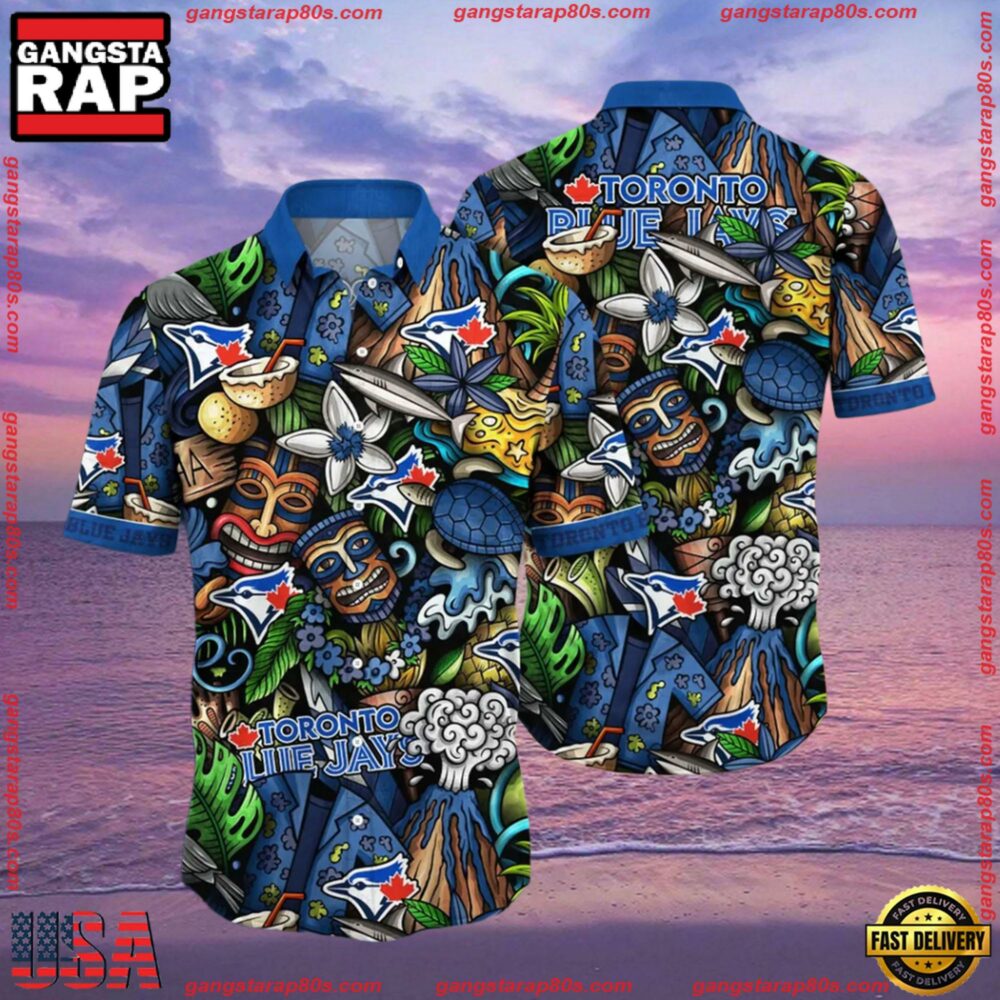 MLB Toronto Blue Jays Flower Aloha Hawaiian Shirt, Custom Summer Football MLB Toronto Blue Jays Flower Aloha Hawaiian Shirt, Custom Summer Football