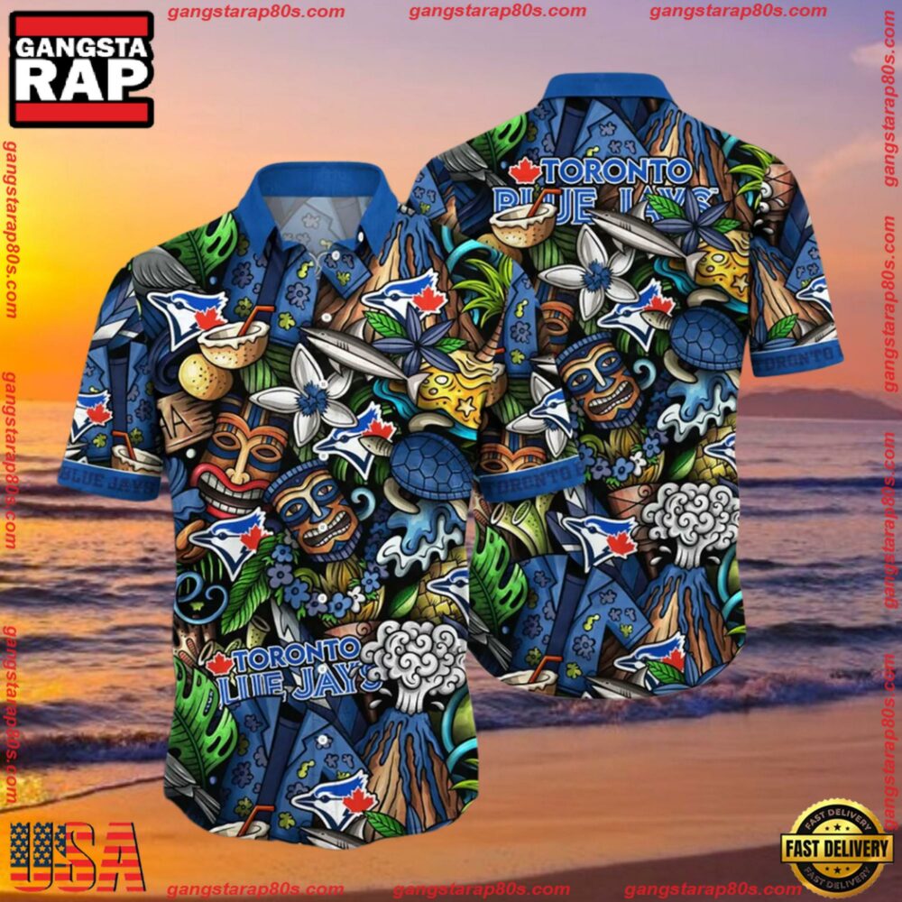 MLB Toronto Blue Jays Flower Aloha Hawaiian Shirt, Custom Summer Football MLB Toronto Blue Jays Flower Aloha Hawaiian Shirt, Custom Summer Football