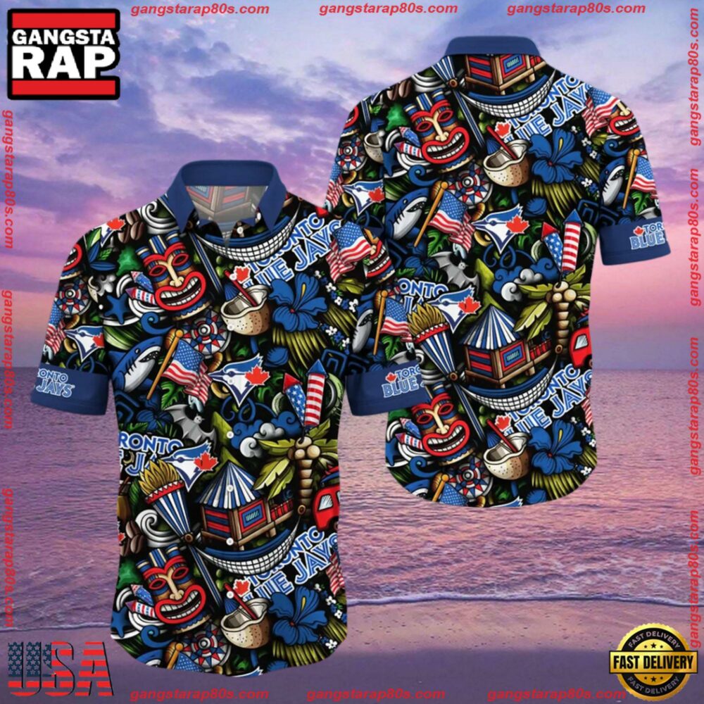 MLB Toronto Blue Jays Flower Aloha Hawaiian Shirt MLB Toronto Blue Jays Flower Aloha Hawaiian Shirt