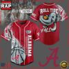 NCAA Custom Name Alabama Crimson Tide Basketball Mascot Yall New Design Baseball Jersey 2 NCAA Alabama Crimson Tide Basketball Mascot Yall Baseball Jersey