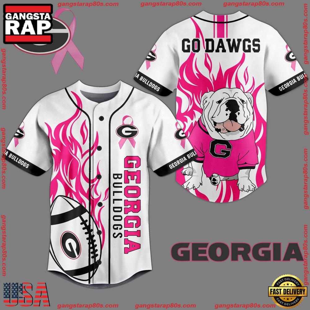NCAA Custom Name Georgia Bulldogs Football Mascot Go Dawgs White New Design Baseball Jersey NCAA Custom Name Georgia Bulldogs Football Mascot Go Dawgs White New Design Baseball Jersey