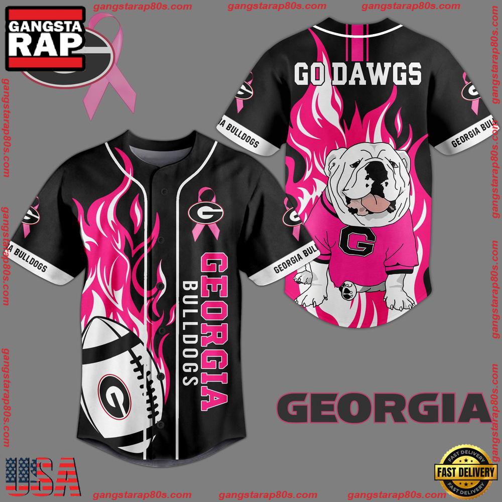 NCAA Custom Name Georgia Bulldogs Mascot Go Dawgs Black New Design Baseball Jersey NCAA Custom Name Georgia Bulldogs Mascot Go Dawgs Black New Design Baseball Jersey