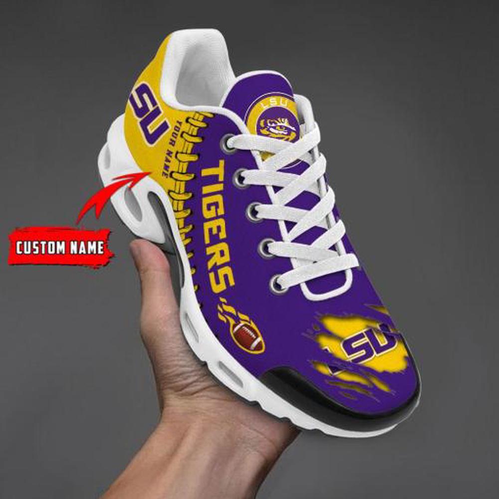 NCAA LSU Tigers Football Custom New Design Air Max Plus Shoes Running Sneakers NCAA LSU Tigers Football Custom New Design Air Max Plus Shoes Running Sneakers