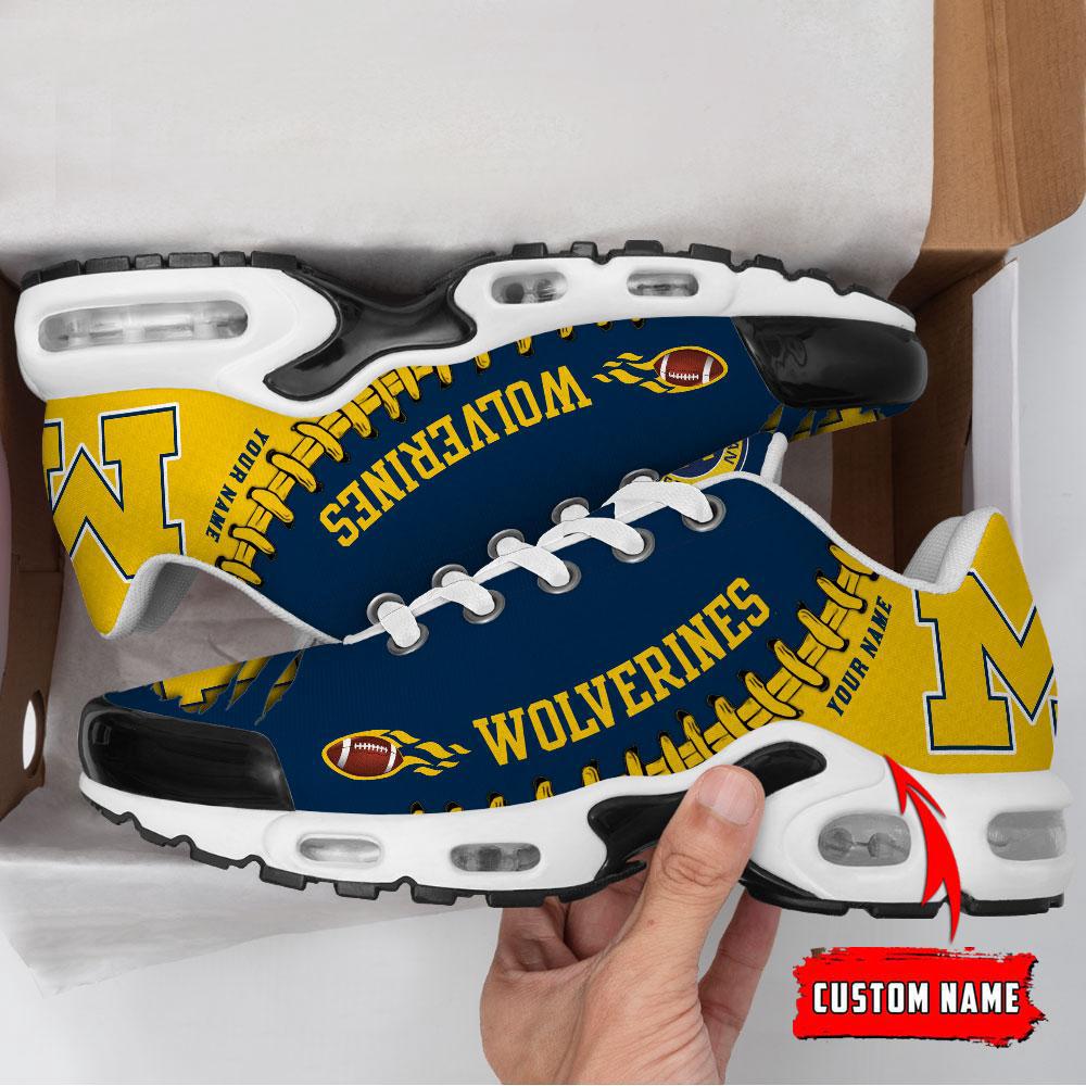 NCAA Michigan Wolverines Football Custom Air Max Plus Shoes