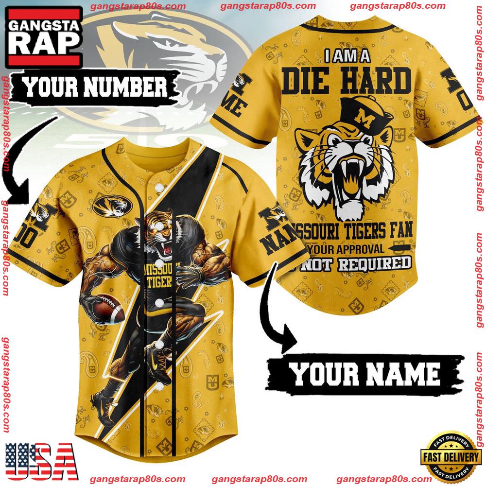 NCAA Missouri Tigers I A Am Die Hard Baseball Jersey