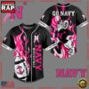 NCAA Custom Name Navy Midshipmen Breast Cancer Awareness Black New Design Baseball Jersey 1 NCAA Navy Midshipmen Breast Cancer Awareness Black Baseball Jersey
