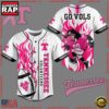 NCAA Custom Name Tennessee Volunteers Football Breast Cancer Awareness White New Design Baseball Jersey 1 NCAA Tennessee Volunteers Football Breast Cancer Awareness White Baseball Jersey