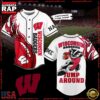 NCAA Custom Name Wisconsin Badgers Football Mascot Ready To Fight New Design Baseball Jersey 2 NCAA Wisconsin Badgers Football Mascot Ready To Fight Custom Baseball Jersey
