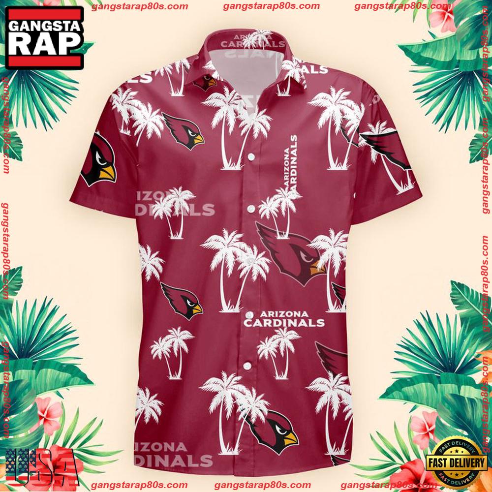 NFL Arizona Cardinals Palm Tree Pattern Hawaii Shirt, NFL Aloha Shirts NFL Arizona Cardinals Palm Tree Pattern Hawaii Shirt, NFL Aloha Shirts