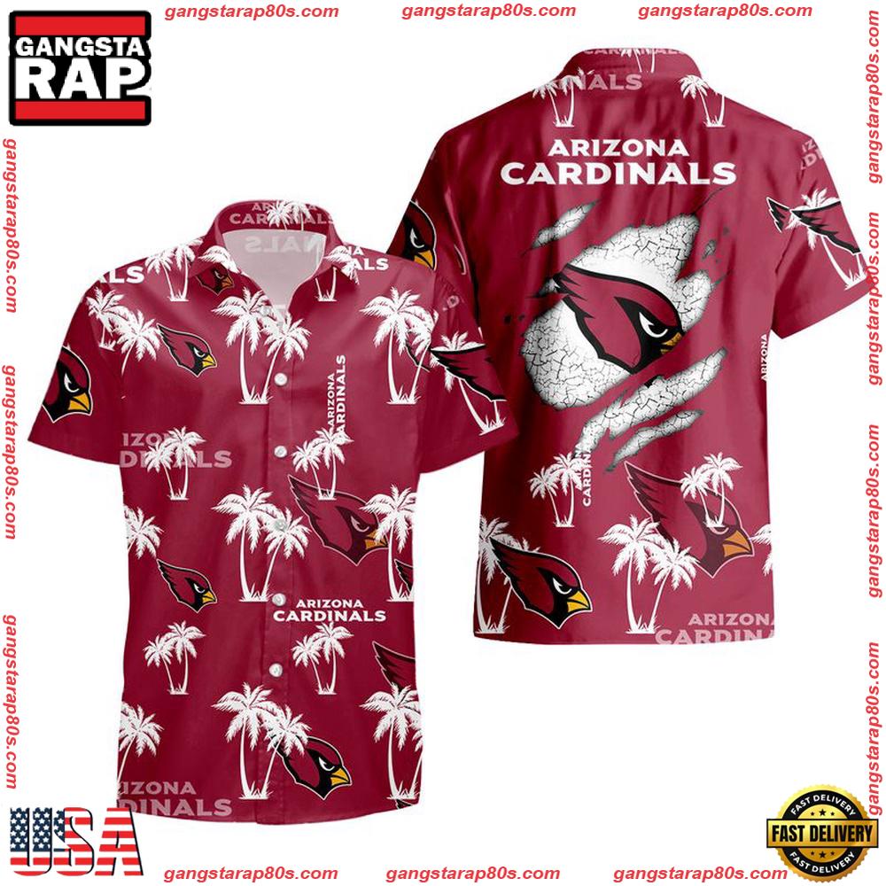 NFL Arizona Cardinals Palm Tree Pattern Hawaii Shirt, NFL Aloha Shirts NFL Arizona Cardinals Palm Tree Pattern Hawaii Shirt, NFL Aloha Shirts