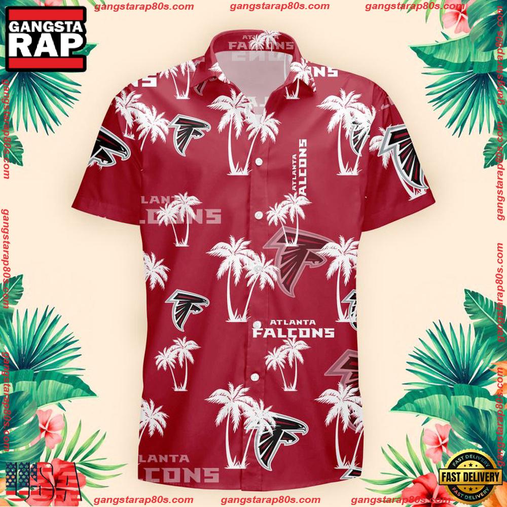 NFL Atlanta Falcons Palm Tree Pattern Hawaii Shirt, NFL Aloha Shirts NFL Atlanta Falcons Palm Tree Pattern Hawaii Shirt, NFL Aloha Shirts