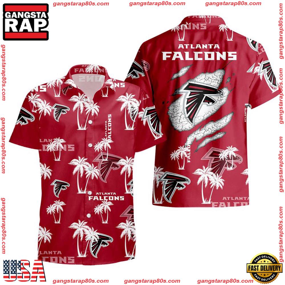 NFL Atlanta Falcons Palm Tree Pattern Hawaii Shirt, NFL Aloha Shirts NFL Atlanta Falcons Palm Tree Pattern Hawaii Shirt, NFL Aloha Shirts