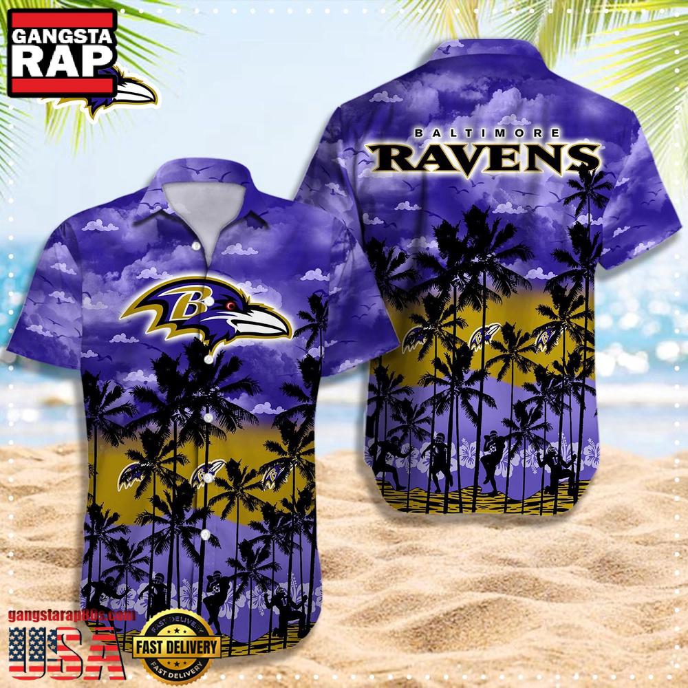 NFL Baltimore Ravens Retro Aloha Shirts