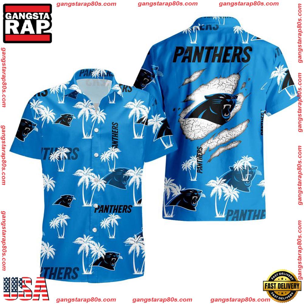 NFL Carolina Panthers Palm Tree Pattern Hawaii Shirt Gift For Fans