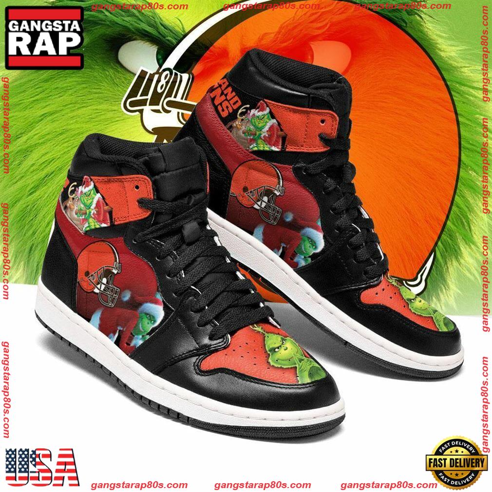 NFL Cleveland Browns Football Logo Team Air Jordan 1 Running Sneakers Shoes NFL Cleveland Browns Football Logo Team Air Jordan 1 Running Sneakers Shoes