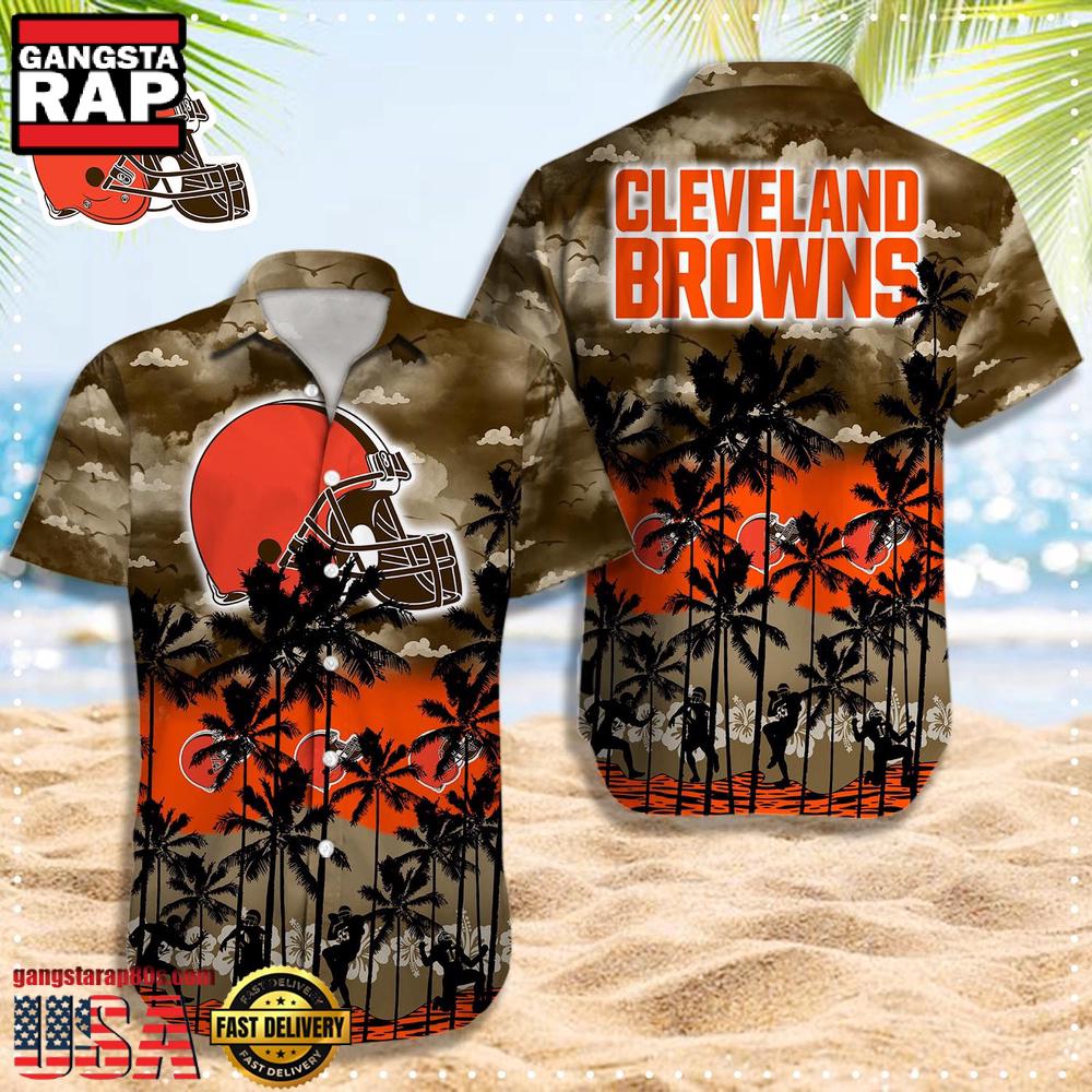 NFL Cleveland Browns Retro Aloha Shirts For Men Women NFL Cleveland Browns Retro Aloha Shirts For Men Women