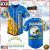 NFL Custom Name Los Angeles Chargers Bolt Up Custom Name Baseball Jersey 2 NFL Custom Name Los Angeles Chargers Bolt Up Custom Name Baseball Jersey