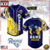 NFL Custom Name Los Angeles Rams House Custom Name Baseball Jersey 2 NFL Custom Name Los Angeles Rams House Custom Name Baseball Jersey