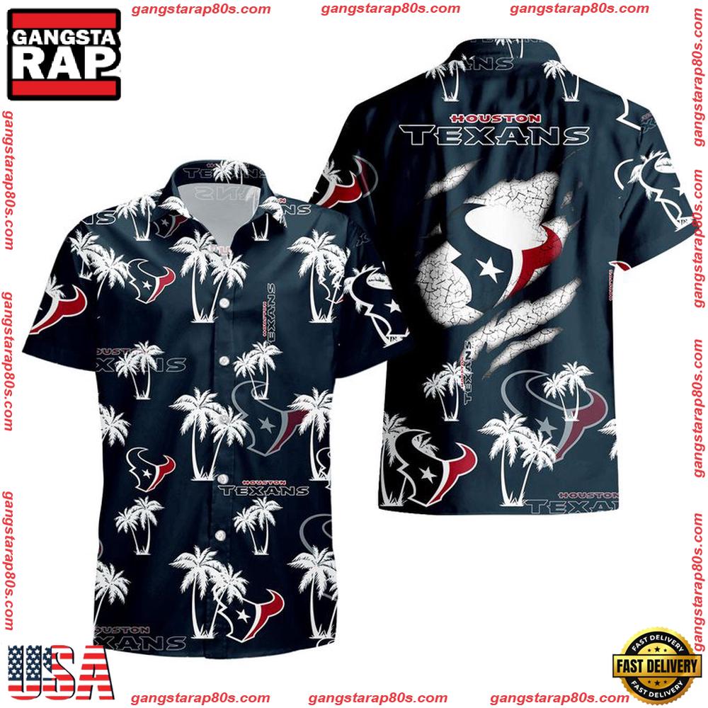 NFL Houston Texans Palm Tree Pattern Hawaii Shirt Gift For Fans