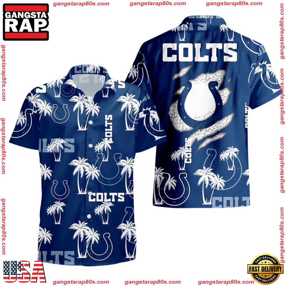NFL Indianapolis Colts Palm Tree Pattern Hawaii Shirt, NFL Aloha Shirts NFL Indianapolis Colts Palm Tree Pattern Hawaii Shirt, NFL Aloha Shirts