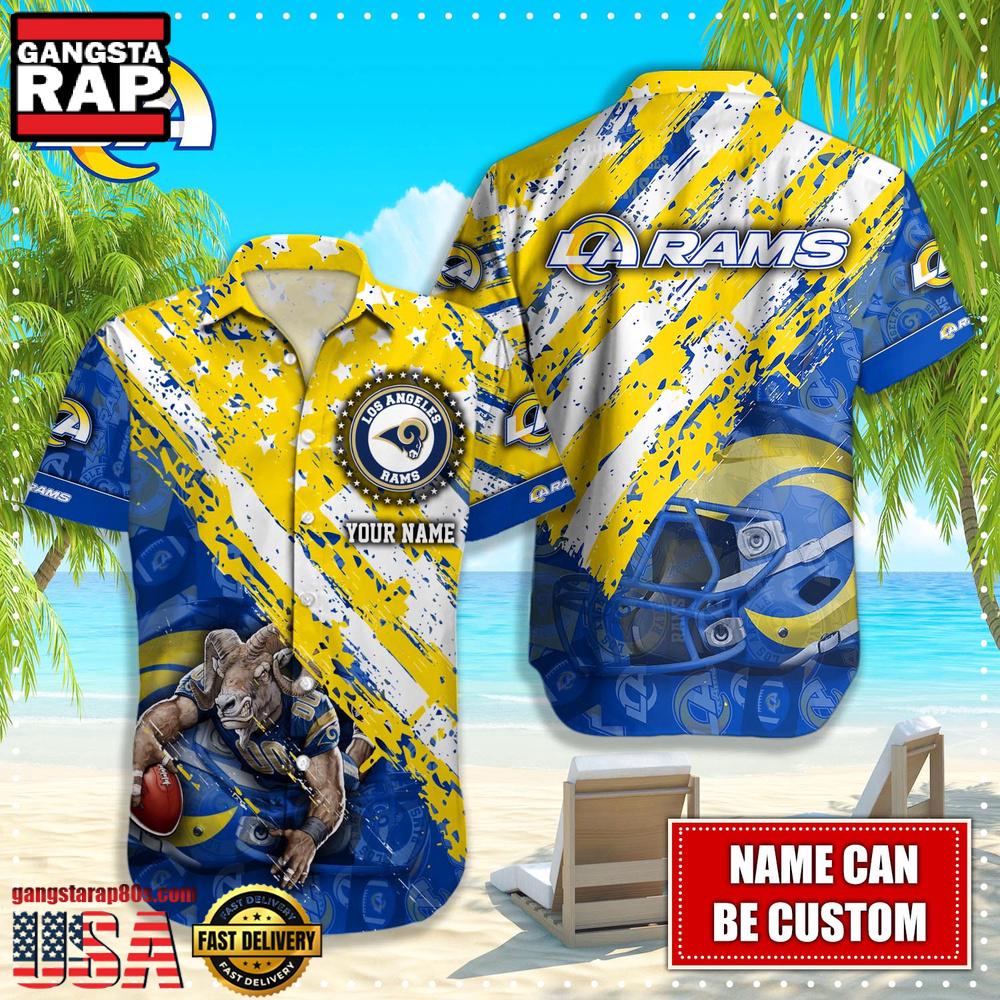 NFL Los Angeles Rams American Flag custom Hawaiian Shirts For Men Women NFL Los Angeles Rams American Flag custom Hawaiian Shirts For Men Women