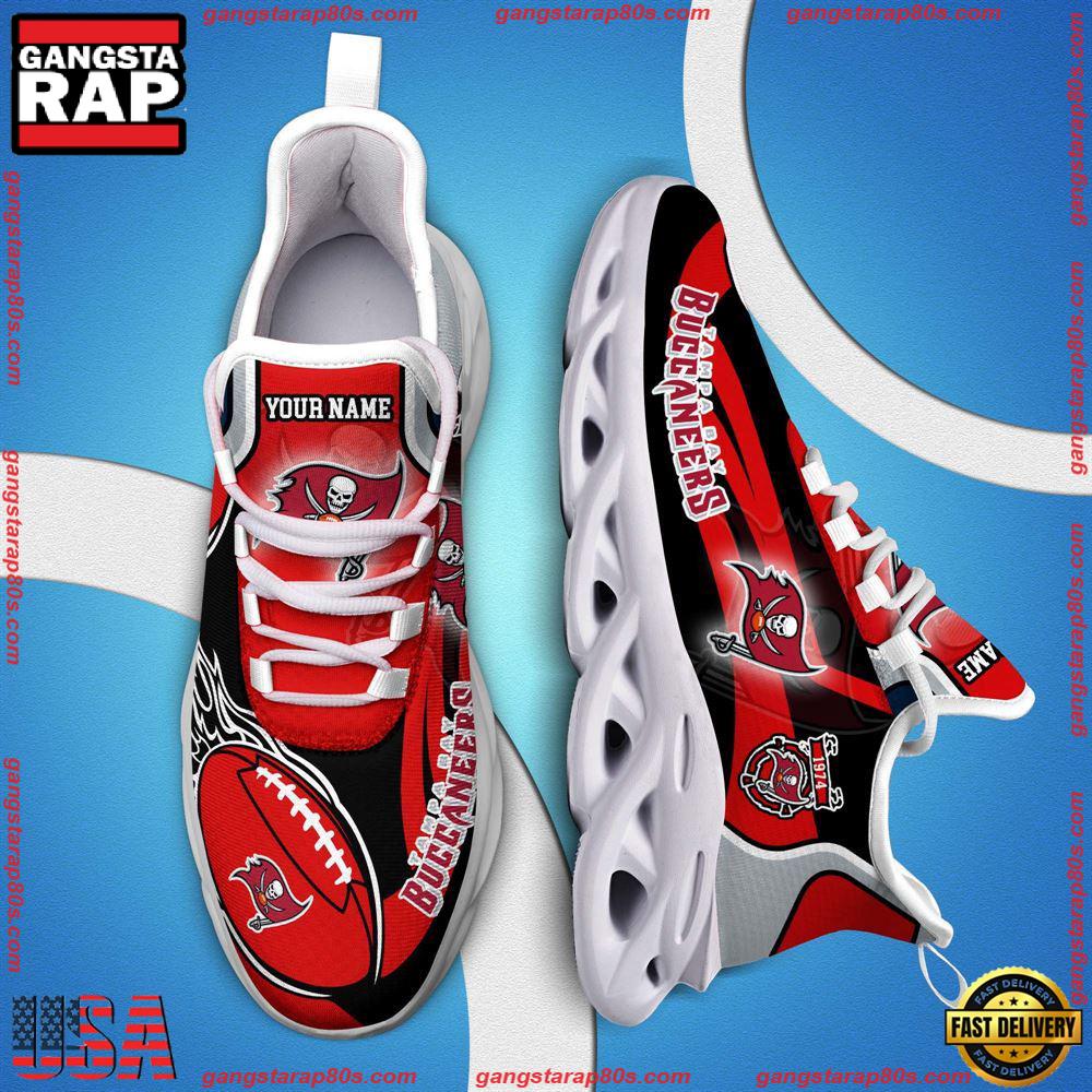 NFL Custom Name Tampa Bay Buccaneers White C Shoes Max Soul Shoes Running Sneakers NFL Custom Name Tampa Bay Buccaneers White C Shoes Max Soul Shoes Running Sneakers