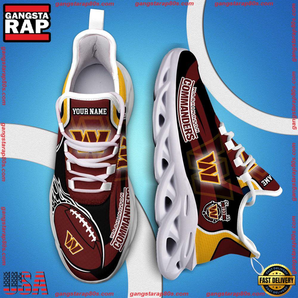 NFL Custom Name Washington Commanders White C Shoes Max Soul Shoes Running Sneakers NFL Custom Name Washington Commanders White C Shoes Max Soul Shoes Running Sneakers