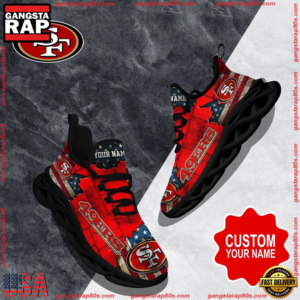 NFL Custom Name San Francisco 49ers Max Soul Shoes Running Sneakers NFL Custom Name San Francisco 49ers Max Soul Shoes Running Sneakers